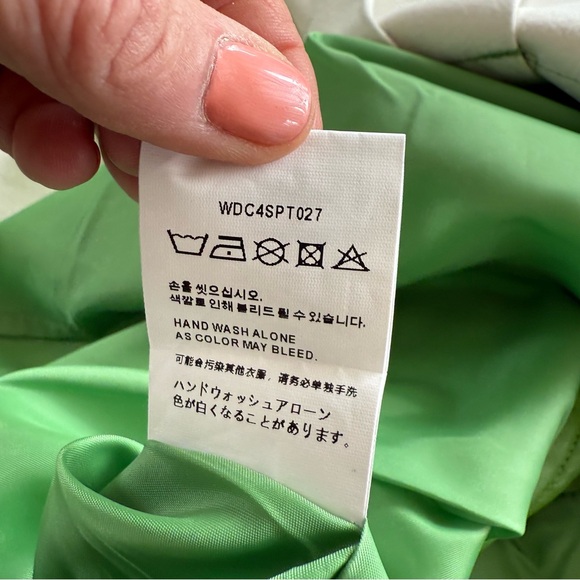 Green Pleated Faux Leather Green Mini Skirt - Picture 6 of 9